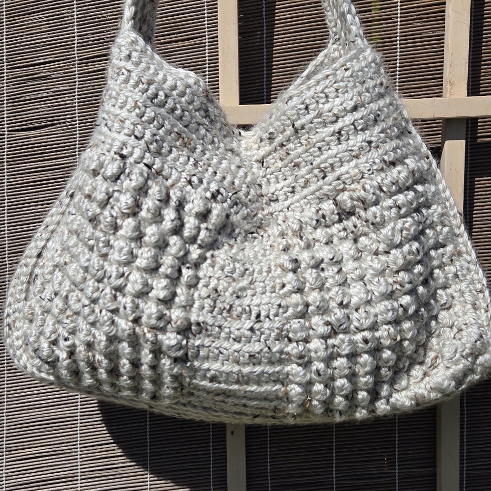 Handmade Wool Purse Ferrara Style Gray